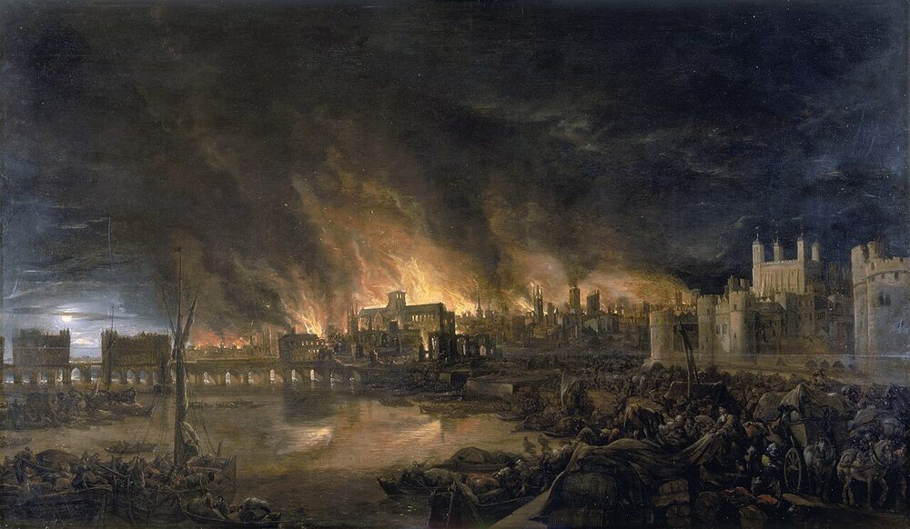 The Great Fire of London, 1666, anonymous painting